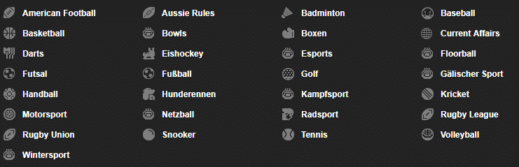 betfair-sportarten