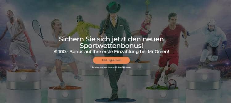 Mr Green Neukunden Bonus