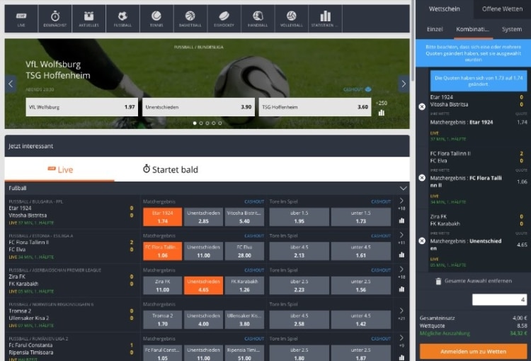 betsson Wettangebot