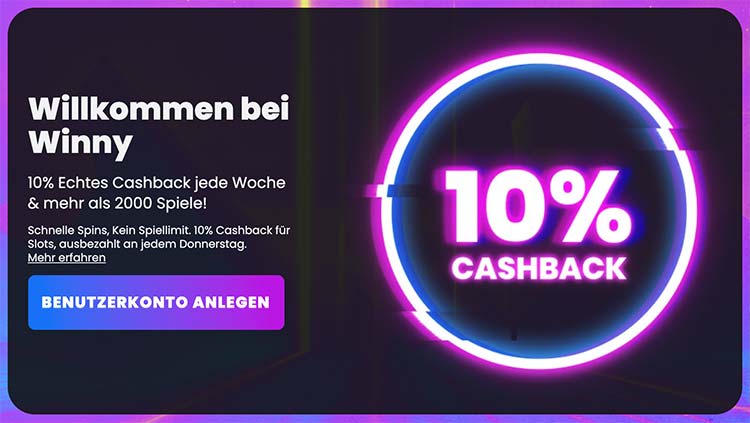 Winny Casino Cashback Bonus